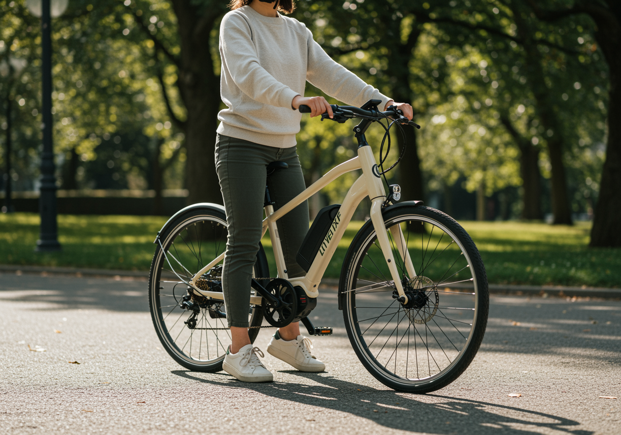 Eine Person, die mit einem E-Bike unterwegs ist, als Symbol für E-Bike Versicherung von MehrWertSchutz