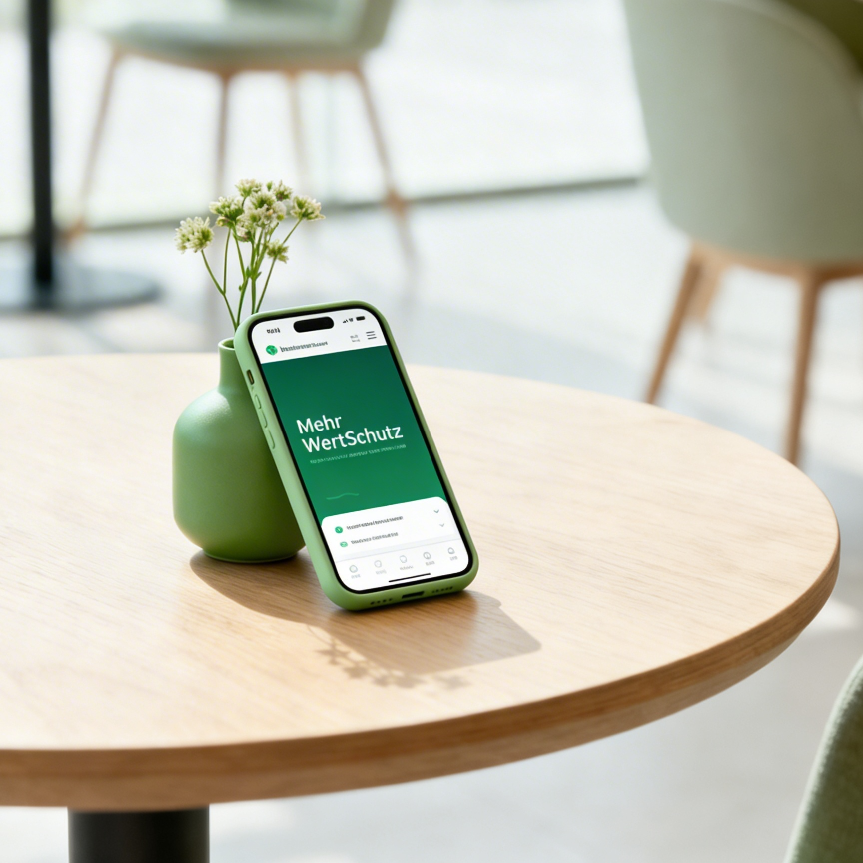 Smartphone mit MehrWertSchutz website als Beispiel für Handyversicherung